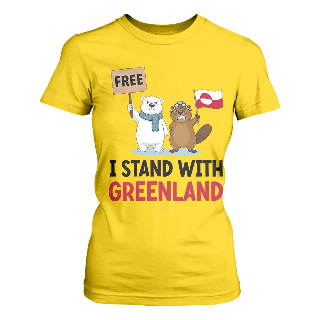 I Stand With Greenland T Shirt For Women Anti Authoritarian Political Gag Gift TS12 Daisy Print Your Wear