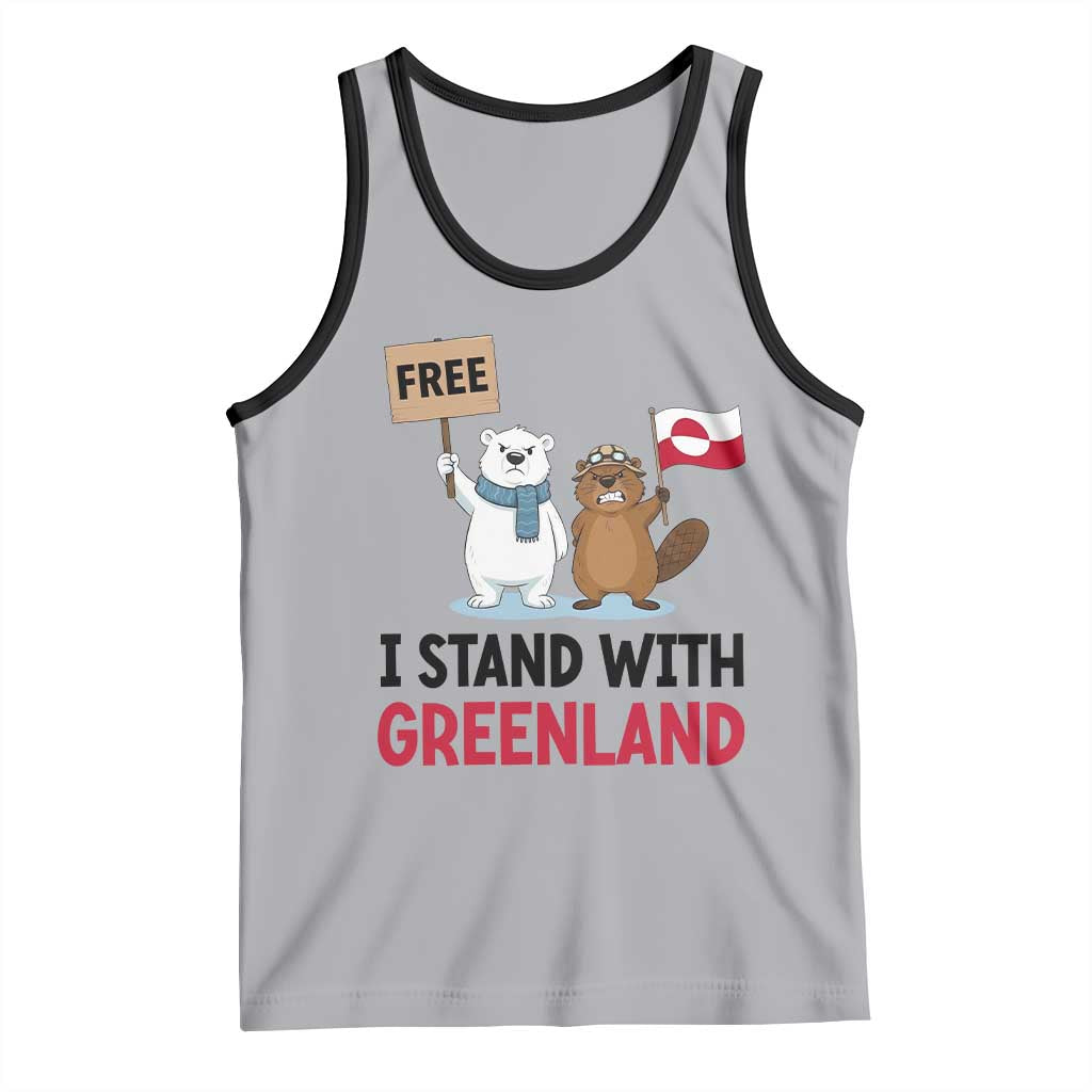 I Stand With Greenland Tank Top Anti Authoritarian Political Gag Gift TS12 Athletic Heather Black Print Your Wear