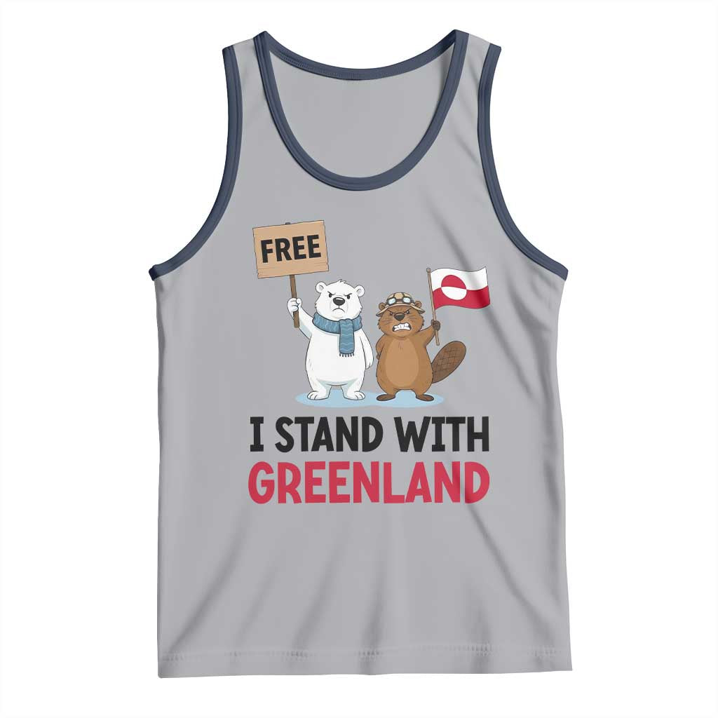 I Stand With Greenland Tank Top Anti Authoritarian Political Gag Gift TS12 Athletic Heather Navy Print Your Wear