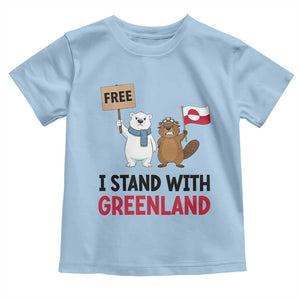 I Stand With Greenland Toddler T Shirt Anti Authoritarian Political Gag Gift TS12 Light Blue Print Your Wear
