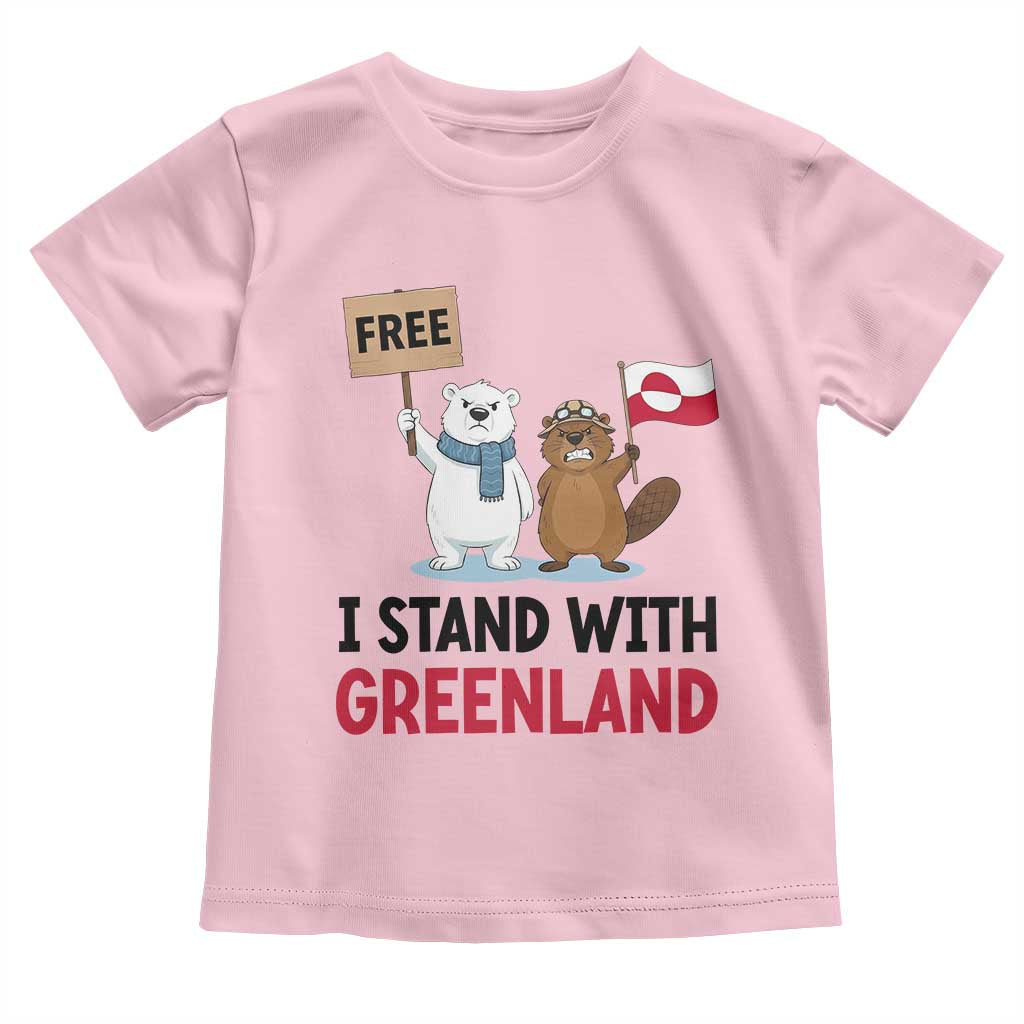 I Stand With Greenland Toddler T Shirt Anti Authoritarian Political Gag Gift TS12 Light Pink Print Your Wear