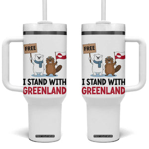 I Stand With Greenland Tumbler With Handle Anti Authoritarian Political Gag Gift TS12 One Size: 40 oz White Print Your Wear