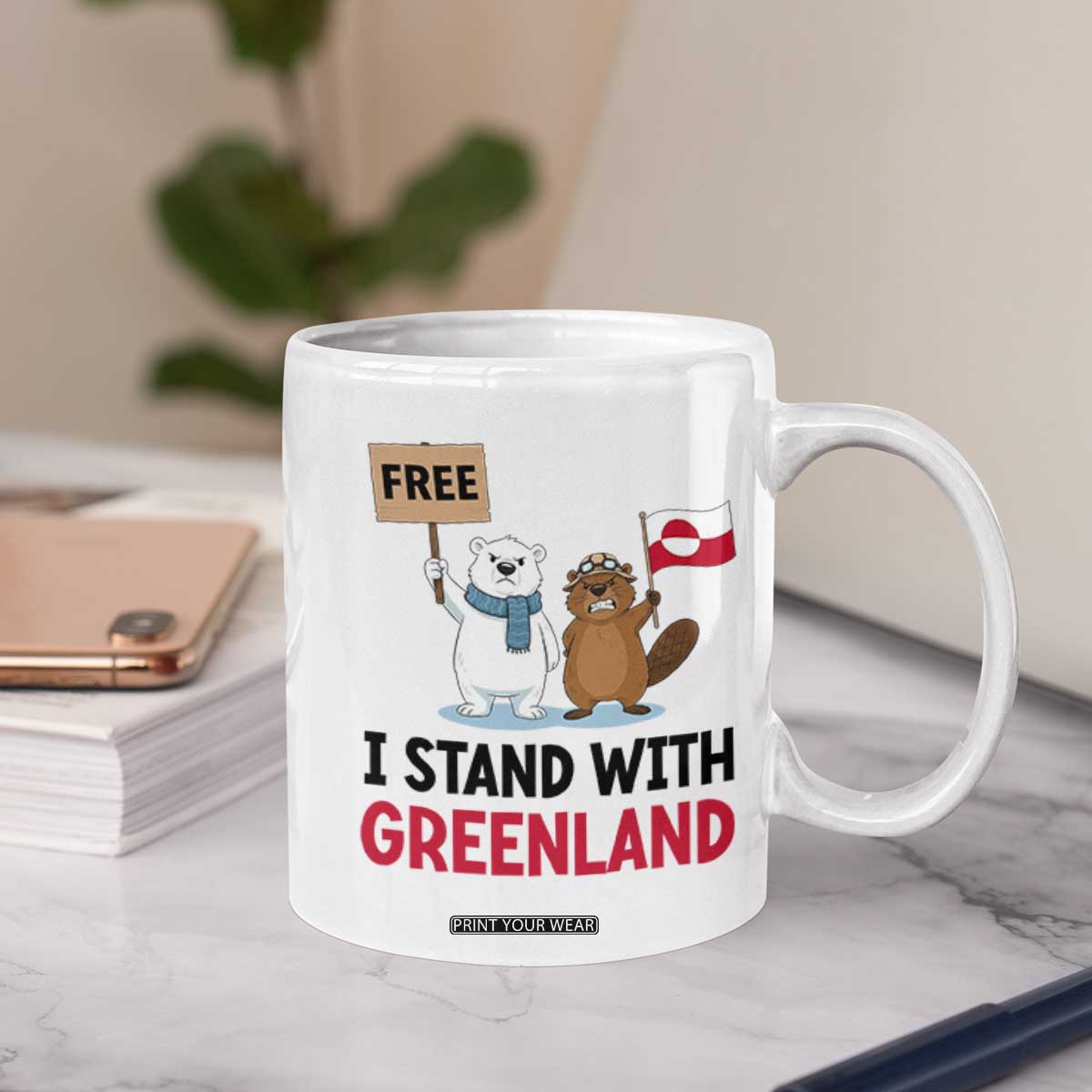 I Stand With Greenland Coffee Mug Anti Authoritarian Political Gag Gift TS12 Print Your Wear