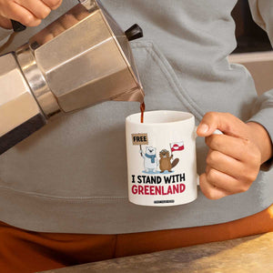 I Stand With Greenland Coffee Mug Anti Authoritarian Political Gag Gift TS12 Print Your Wear