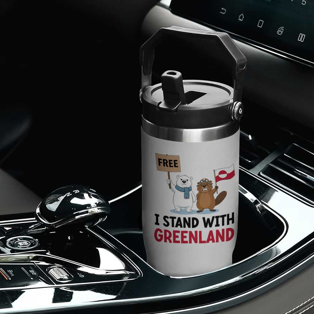 I Stand With Greenland Flip Straw Tumbler Anti Authoritarian Political Gag Gift TS12 Print Your Wear