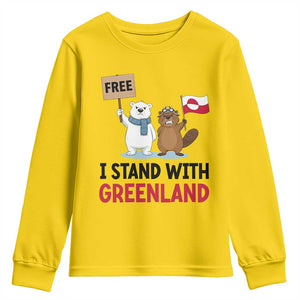 I Stand With Greenland Youth Sweatshirt Anti Authoritarian Political Gag Gift TS12 Daisy Print Your Wear