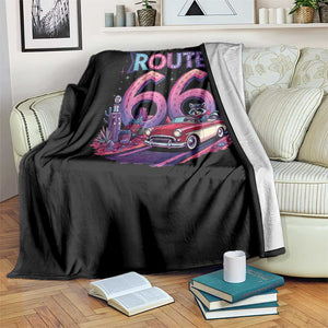 Route Highway 66 Americana Adventure Throw Blanket Cute Raccoon Driving Car TS12 Print Your Wear