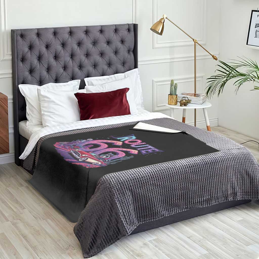 Route Highway 66 Americana Adventure Throw Blanket Cute Raccoon Driving Car TS12 Print Your Wear
