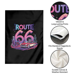 Route Highway 66 Americana Adventure Garden Flag Cute Raccoon Driving Car TS12 Print Your Wear