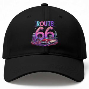Route Highway 66 Americana Adventure Baseball Cap Cute Raccoon Driving Car TS12 Print Your Wear