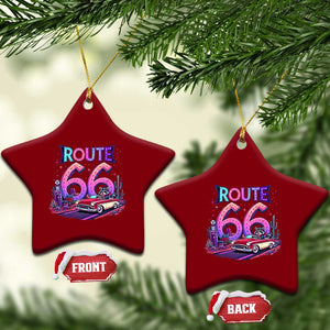 Route Highway 66 Americana Adventure Ceramic Ornament Cute Raccoon Driving Car TS12 Print Your Wear