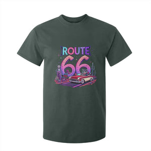 Route Highway 66 Americana Adventure T Shirt For Kid Cute Raccoon Driving Car TS12 Dark Forest Green Print Your Wear
