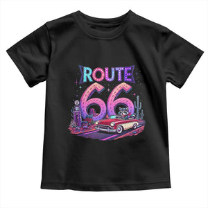 Route Highway 66 Americana Adventure Toddler T Shirt Cute Raccoon Driving Car TS12 Black Print Your Wear