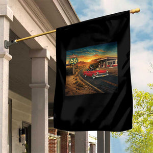 Route Highway 66 Raccoon Garden Flag Americana Road Trip TS12 Print Your Wear