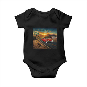 Route Highway 66 Raccoon Baby Onesie Americana Road Trip TS12 Black Print Your Wear