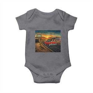 Route Highway 66 Raccoon Baby Onesie Americana Road Trip TS12 Charcoal Print Your Wear