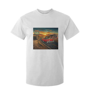 Route Highway 66 Raccoon T Shirt For Kid Americana Road Trip TS12 White Print Your Wear