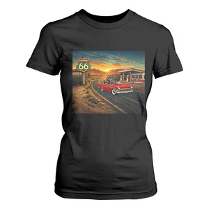 Route Highway 66 Raccoon T Shirt For Women Americana Road Trip TS12 Black Print Your Wear