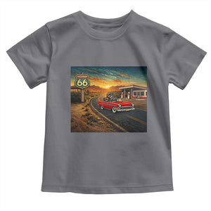 Route Highway 66 Raccoon Toddler T Shirt Americana Road Trip TS12 Charcoal Print Your Wear