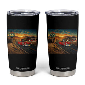 Route Highway 66 Raccoon Tumbler Cup Americana Road Trip TS12 Black Print Your Wear