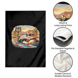 Route Highway 66 Cat Garden Flag Americana Road Trip TS12 Print Your Wear