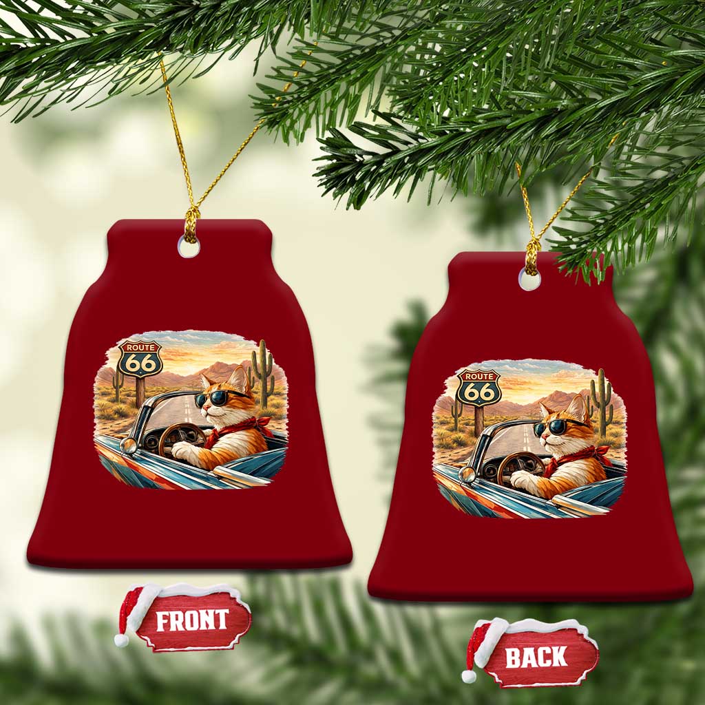 Route Highway 66 Cat Ceramic Ornament Americana Road Trip TS12 Print Your Wear