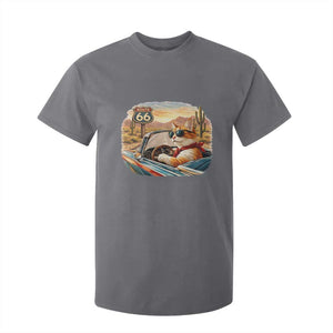 Route Highway 66 Cat T Shirt For Kid Americana Road Trip TS12 Charcoal Print Your Wear