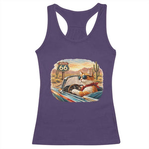 Route Highway 66 Cat Racerback Tank Top Americana Road Trip TS12 Purple Print Your Wear