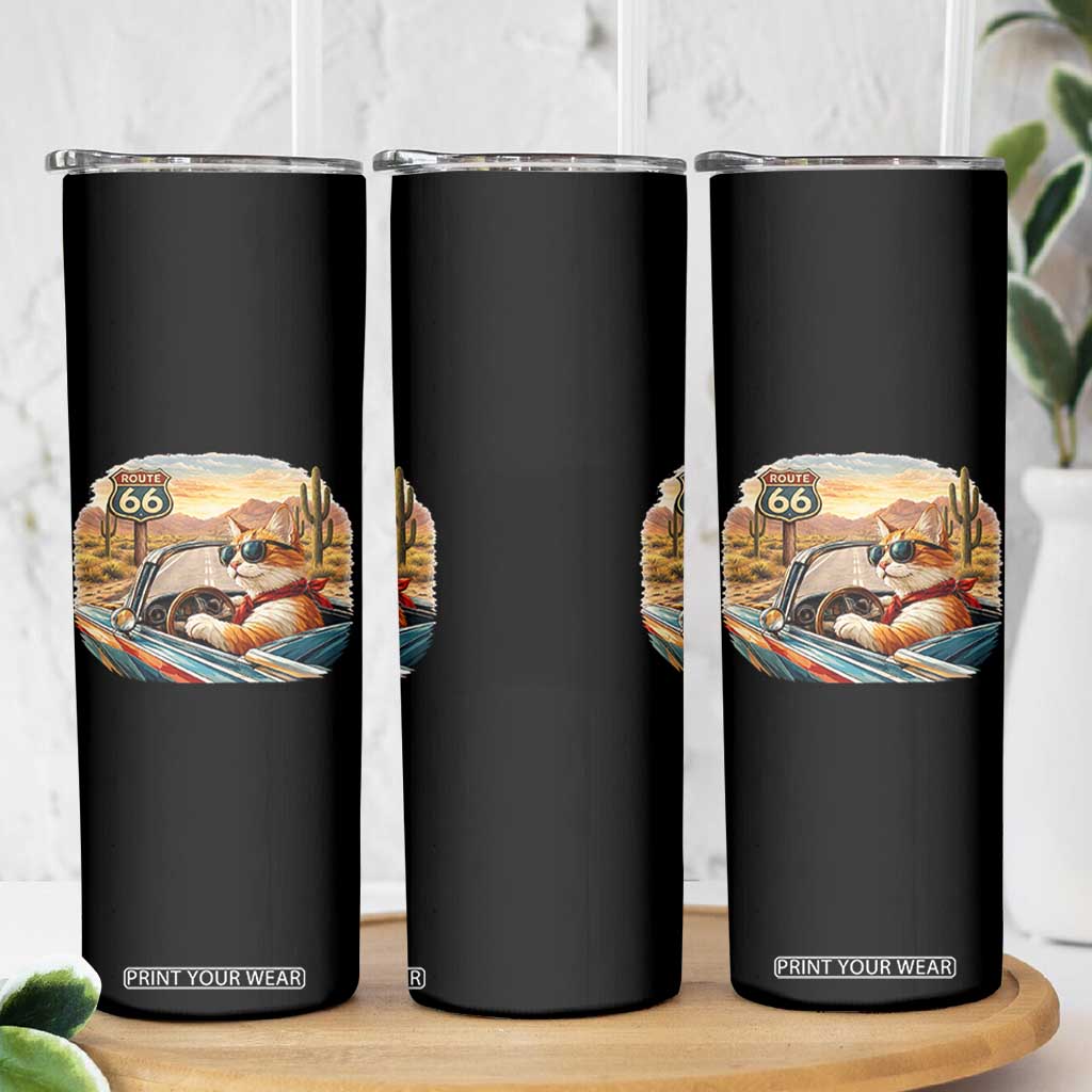 Route Highway 66 Cat Skinny Tumbler Americana Road Trip TS12 Print Your Wear