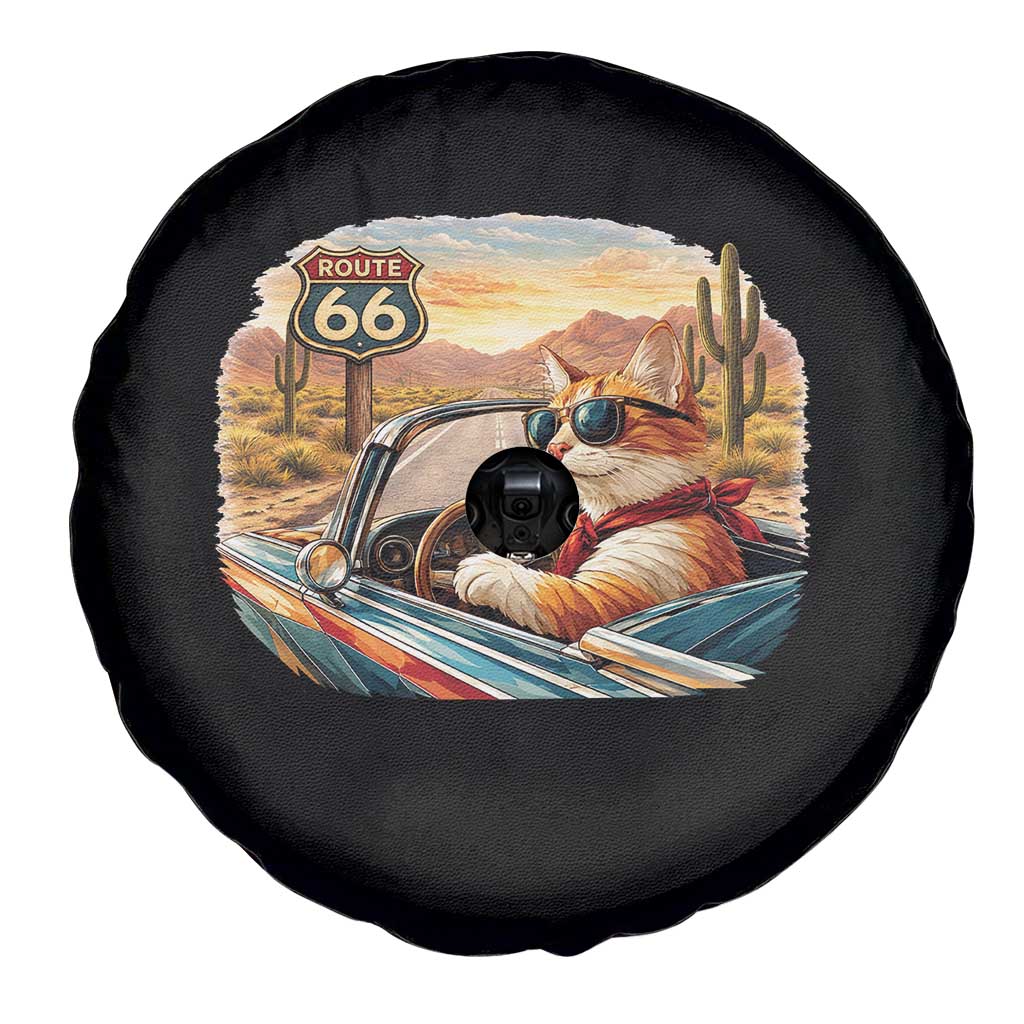 Route Highway 66 Cat Spare Tire Cover Americana Road Trip TS12 Print Your Wear