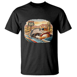 Route Highway 66 Cat T Shirt Americana Road Trip TS12 Black Print Your Wear