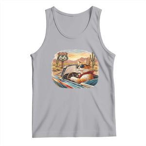 Route Highway 66 Cat Tank Top Americana Road Trip TS12 Athletic Heather Print Your Wear