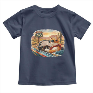 Route Highway 66 Cat Toddler T Shirt Americana Road Trip TS12 Navy Print Your Wear