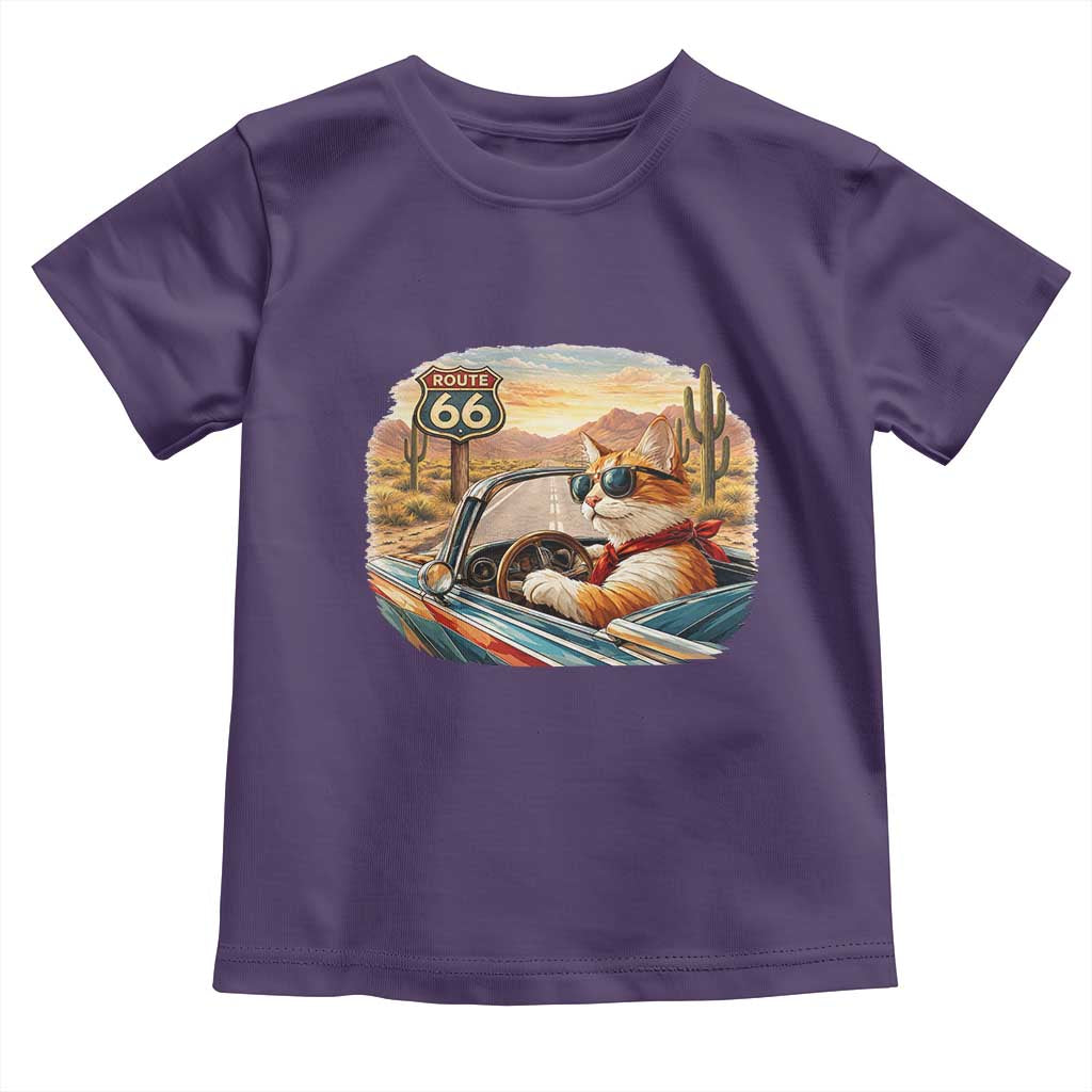 Route Highway 66 Cat Toddler T Shirt Americana Road Trip TS12 Purple Print Your Wear