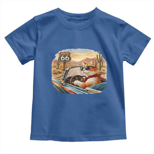 Route Highway 66 Cat Toddler T Shirt Americana Road Trip TS12 Royal Blue Print Your Wear