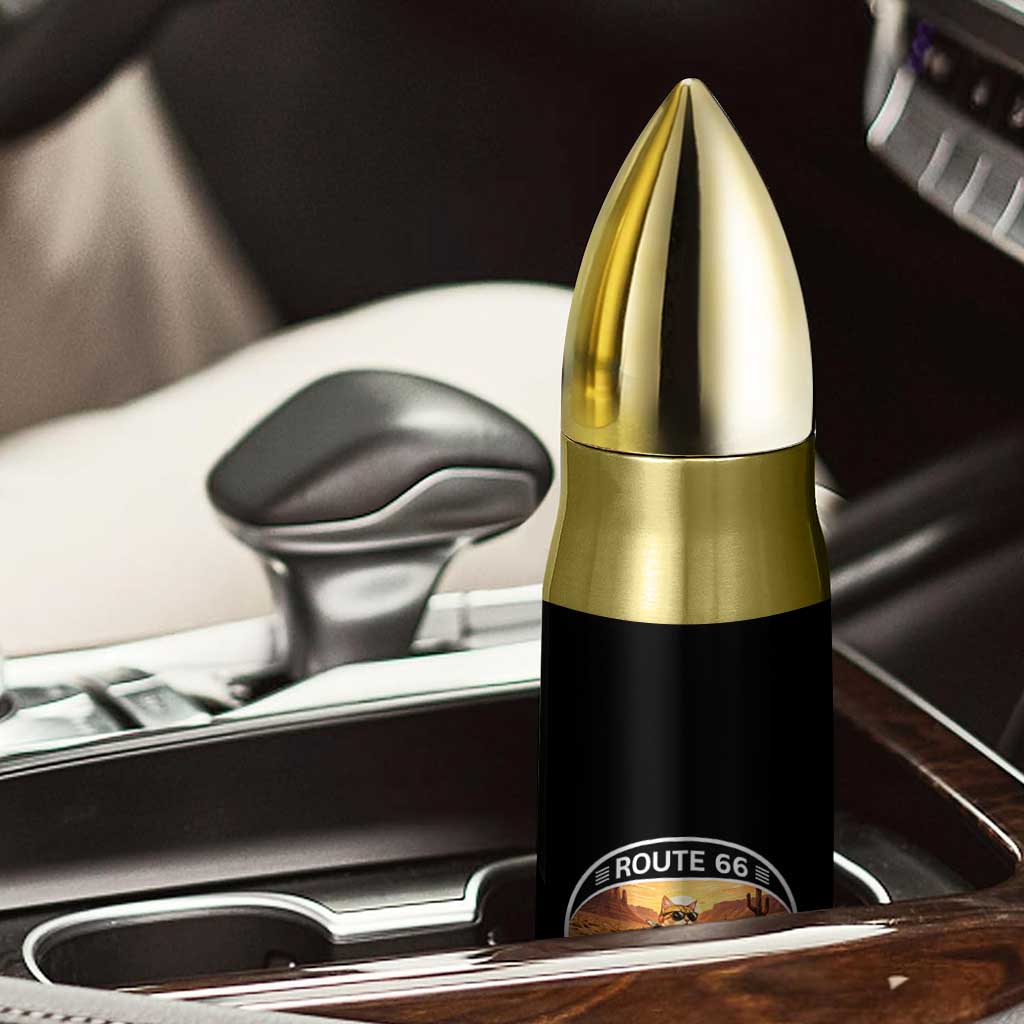 Route Highway 66 Motorcycle Cat Bullet Tumbler Road Trip Adventure TS12 Print Your Wear