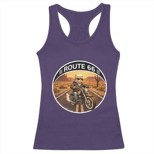 Route Highway 66 Motorcycle Cat Racerback Tank Top Road Trip Adventure TS12 Purple Print Your Wear