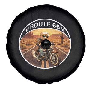 Route Highway 66 Motorcycle Cat Spare Tire Cover Road Trip Adventure TS12 Print Your Wear
