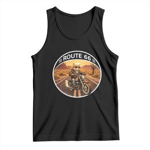 Route Highway 66 Motorcycle Cat Tank Top Road Trip Adventure TS12 Black Print Your Wear