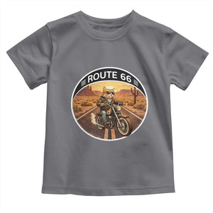 Route Highway 66 Motorcycle Cat Toddler T Shirt Road Trip Adventure TS12 Charcoal Print Your Wear
