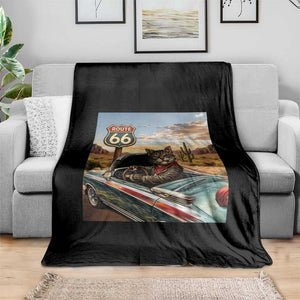 Funny Route Highway 66 Cat Lover Throw Blanket Mother Road Travel Gift TS12 Print Your Wear