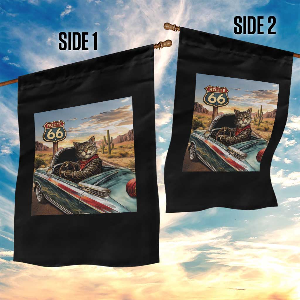 Funny Route Highway 66 Cat Lover Garden Flag Mother Road Travel Gift TS12 Print Your Wear