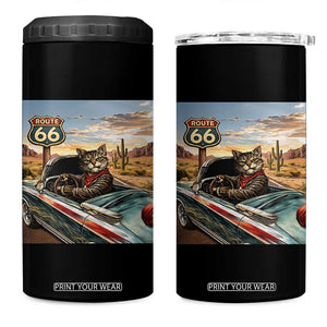 Funny Route Highway 66 Cat Lover 4 in 1 Can Cooler Tumbler Mother Road Travel Gift TS12 One Size: 16 oz Black Print Your Wear