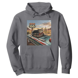Funny Route Highway 66 Cat Lover Hoodie Mother Road Travel Gift TS12 Charcoal Print Your Wear
