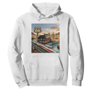Funny Route Highway 66 Cat Lover Hoodie Mother Road Travel Gift TS12 White Print Your Wear