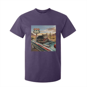 Funny Route Highway 66 Cat Lover T Shirt For Kid Mother Road Travel Gift TS12 Purple Print Your Wear
