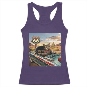 Funny Route Highway 66 Cat Lover Racerback Tank Top Mother Road Travel Gift TS12 Purple Print Your Wear