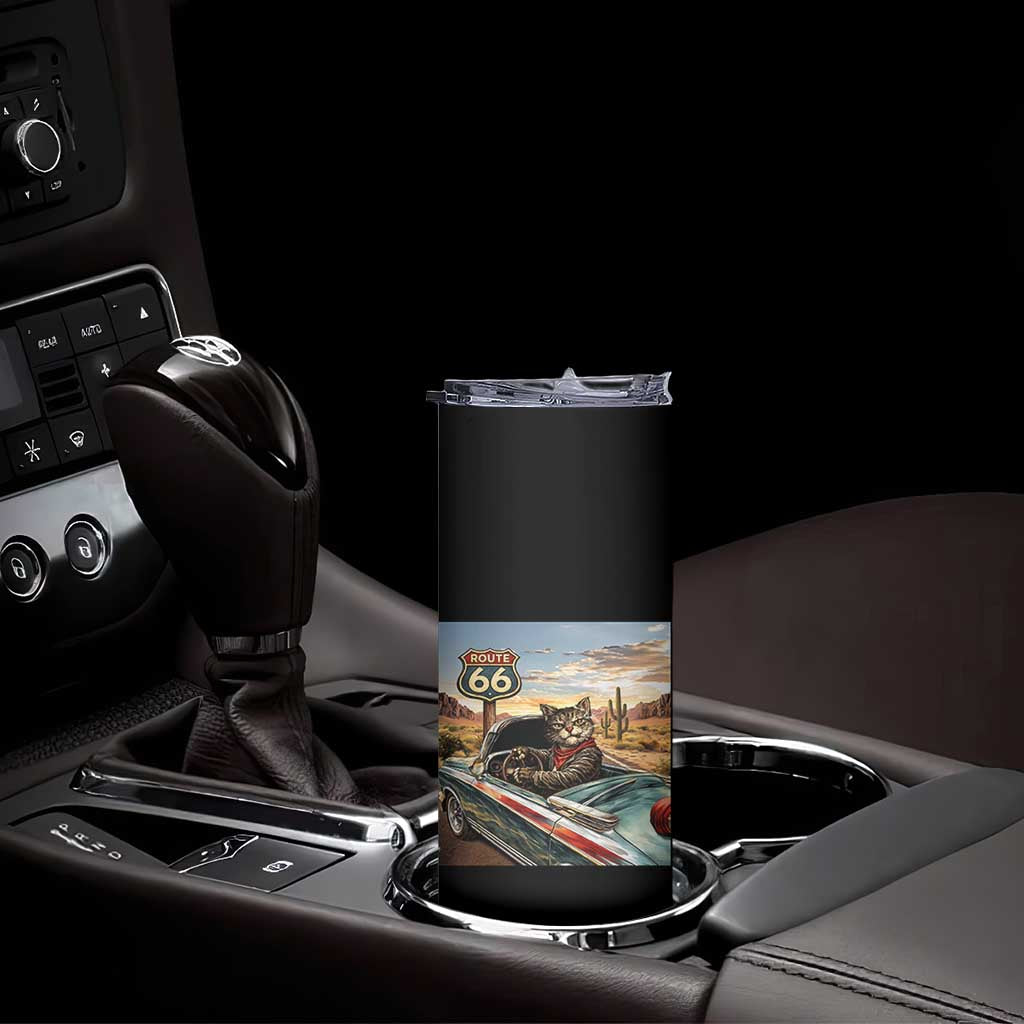 Funny Route Highway 66 Cat Lover Skinny Tumbler Mother Road Travel Gift TS12 Print Your Wear