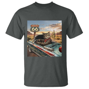 Funny Route Highway 66 Cat Lover T Shirt Mother Road Travel Gift TS12 Dark Heather Print Your Wear