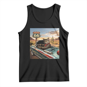 Funny Route Highway 66 Cat Lover Tank Top Mother Road Travel Gift TS12 Black Print Your Wear